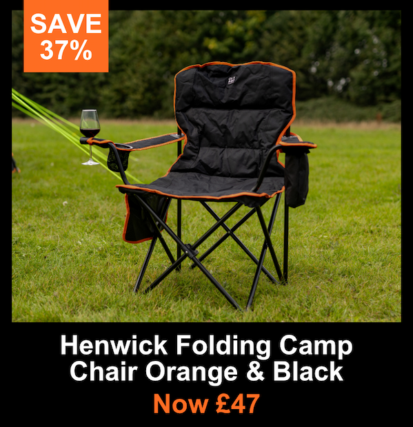 Henwick Padded Folding Camp Chair Orange & Black
