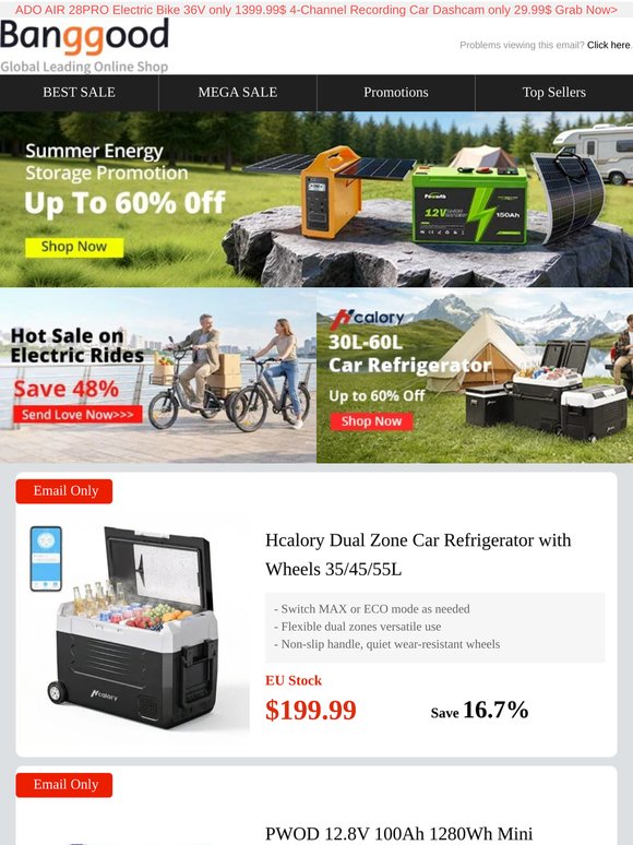 [Summer Outdoor Sale] Dual-Zone Car Fridge Only $199.99 & 1280Wh Battery Only $169.99!😍