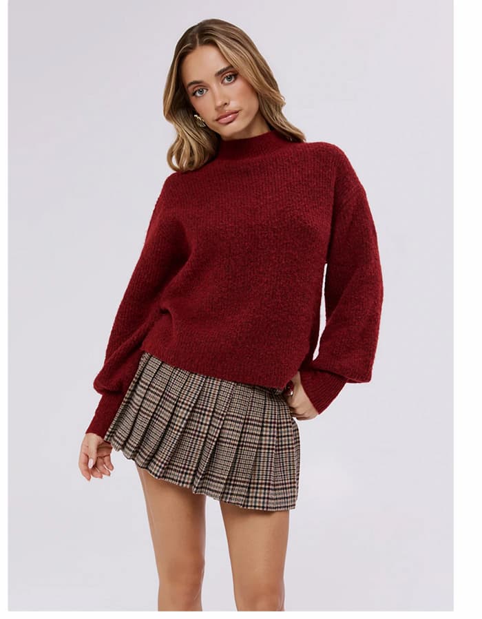 Alpine Affair Fluffy Sweater Red