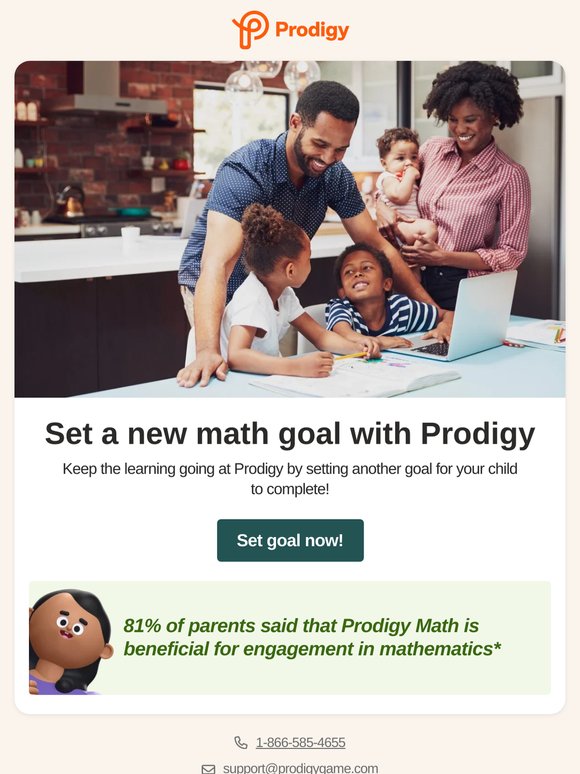 Reminder to set your child's first learning goal
