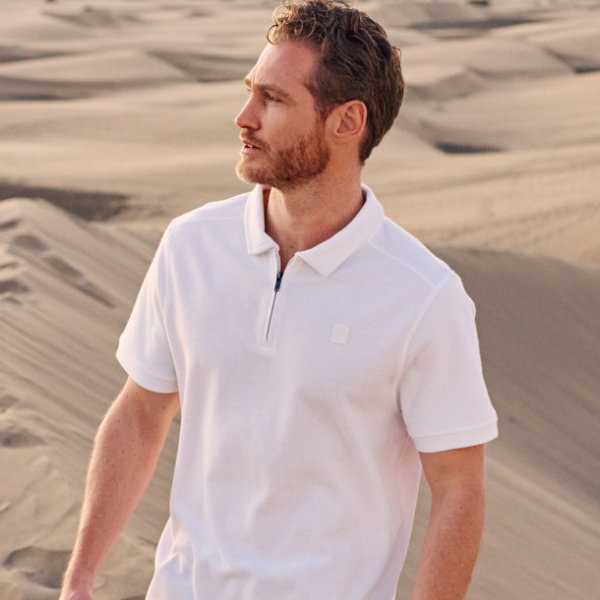 Struktur Poloshirt mit Zip