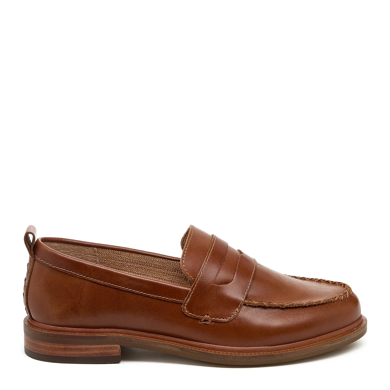 Image of Lens Caramel Leather Loafers