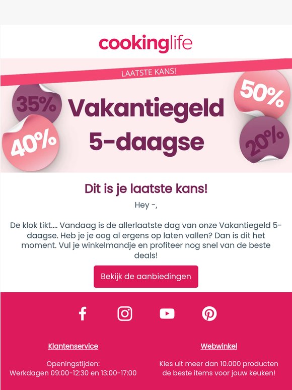 ⏰ Laatste kans voor de Vakantiegeld 5-daagse
