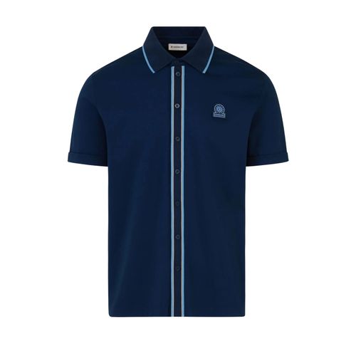 SANDBANKS CONTRAST TIPPED PLACKET POLO NAVY