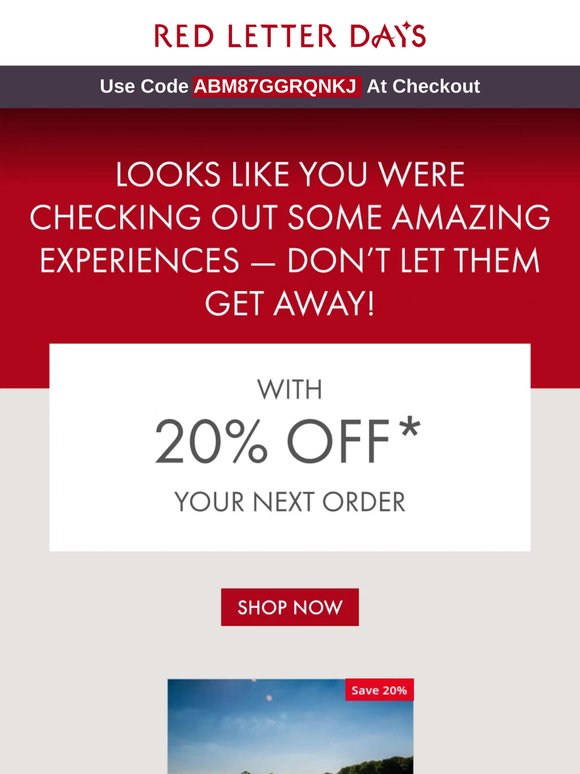 Still thinking it over? Here’s 20% off to make it yours