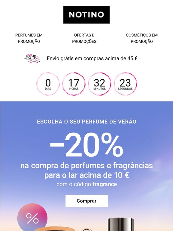Receba ainda hoje 20% de desconto nas fragrâncias de verão para si e para o seu lar