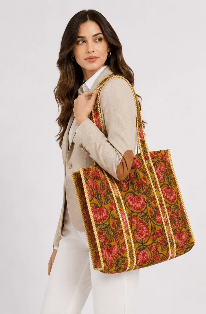 Image of THE WILDFLOWER QUILTED TOTE BAG