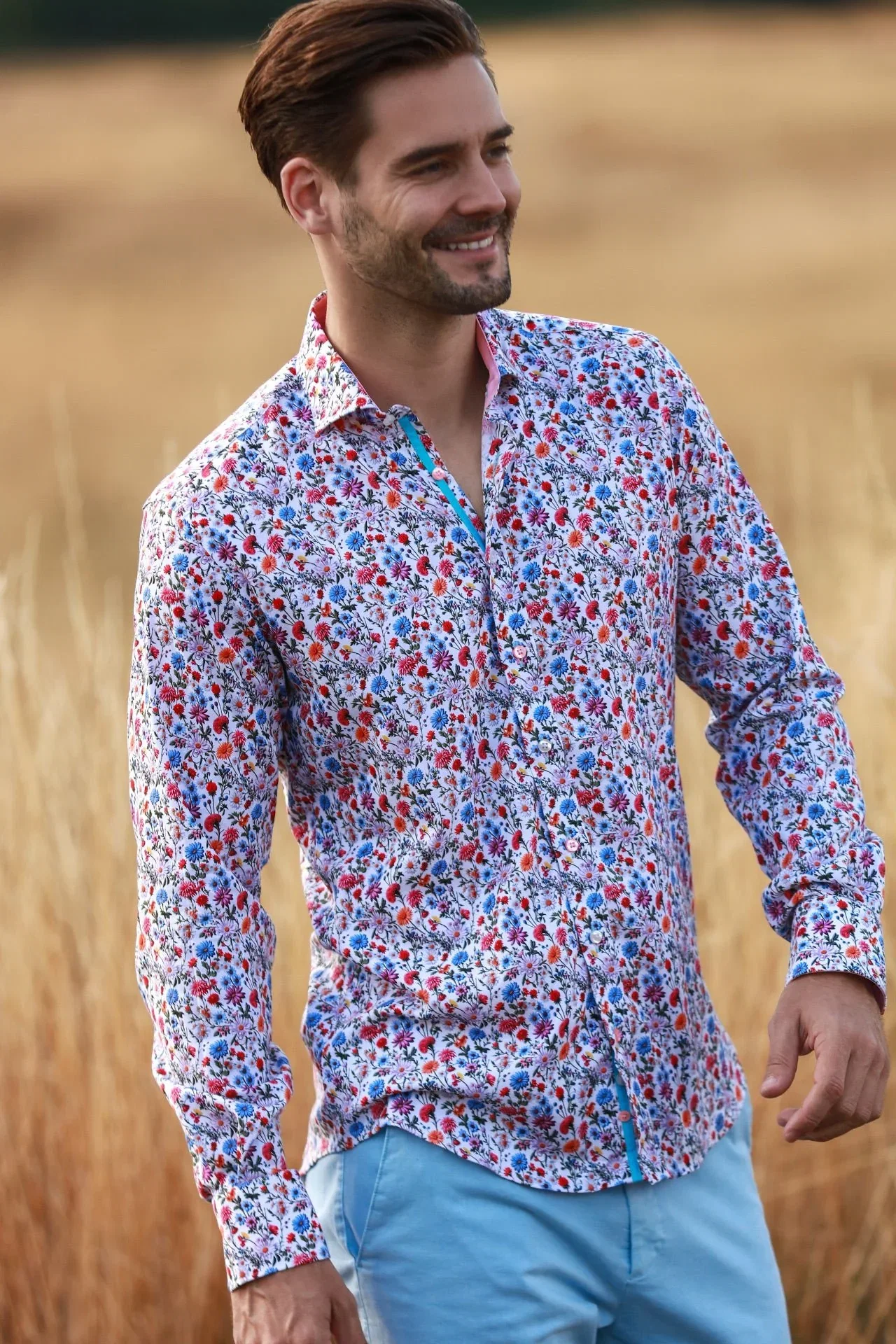 Image of FLOWER GARDEN SATIN COTTON  PRINT SHIRT