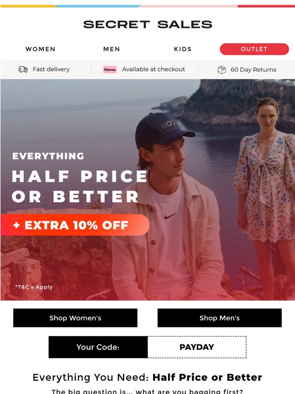Half price or better + an EXTRA 10% off!