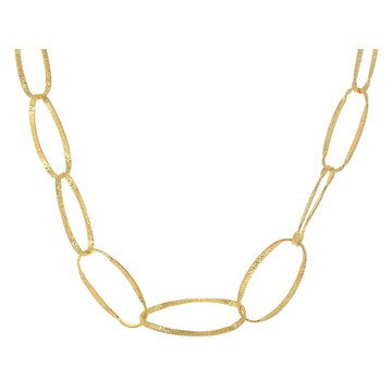 18k Yellow Gold Over Bronze Twisted Oval Necklace