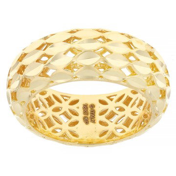 18k Yellow Over Bronze Diamond Cut Marquise Band Ring