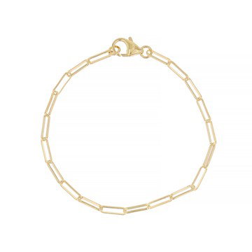 18k Yellow Gold Over Bronze Paperclip Bracelet