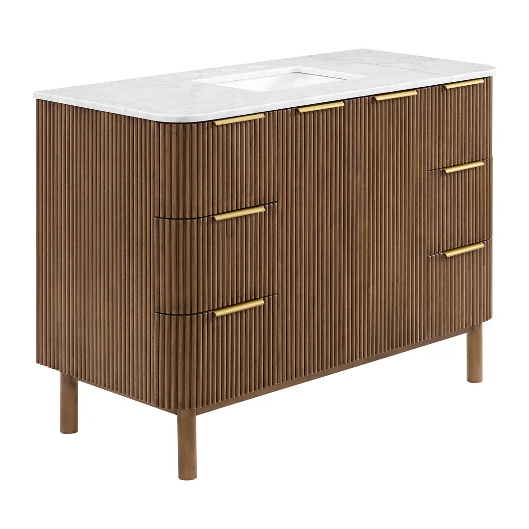 Nova 42" Marble Top Single Sink Bathroom Vanity