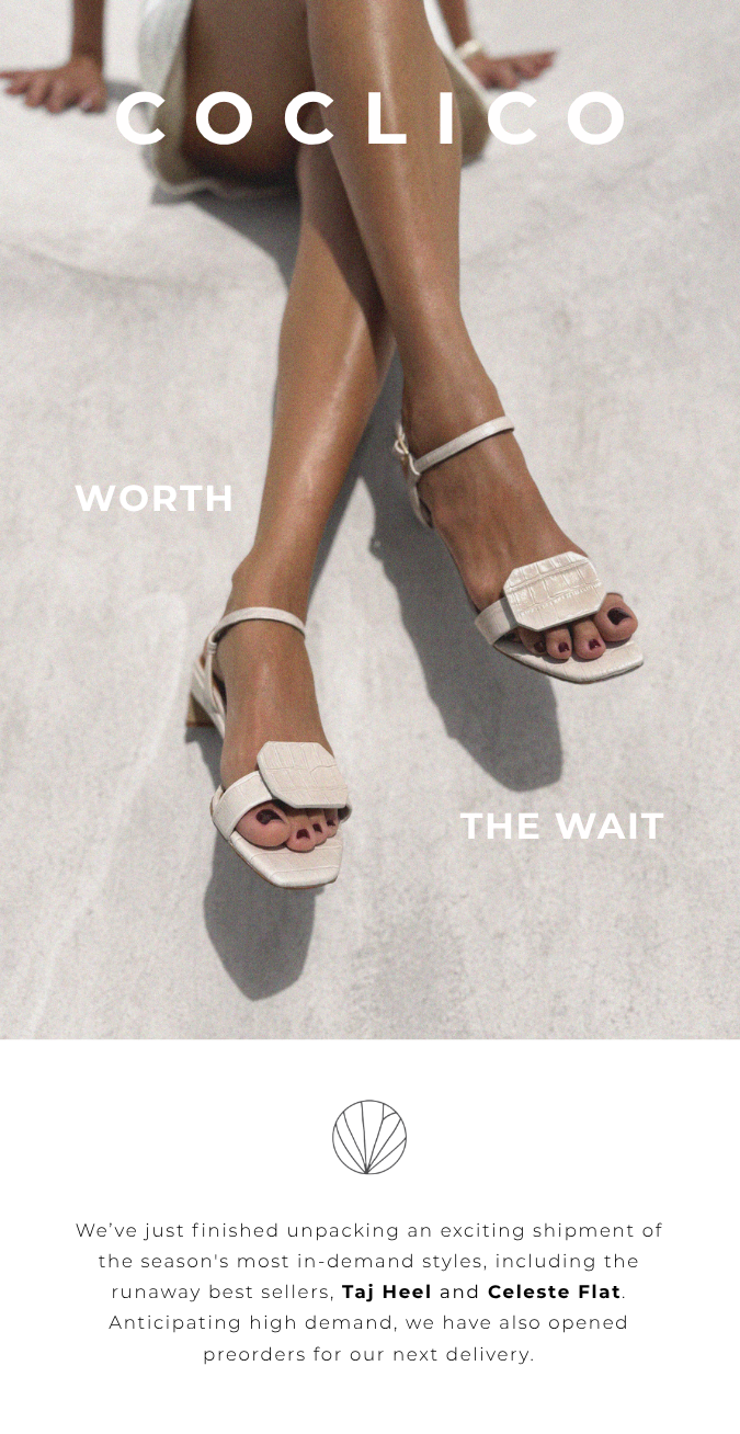 The Taj Heel in Bone Croc is featured as one of our best-sellers that are back-in-stock