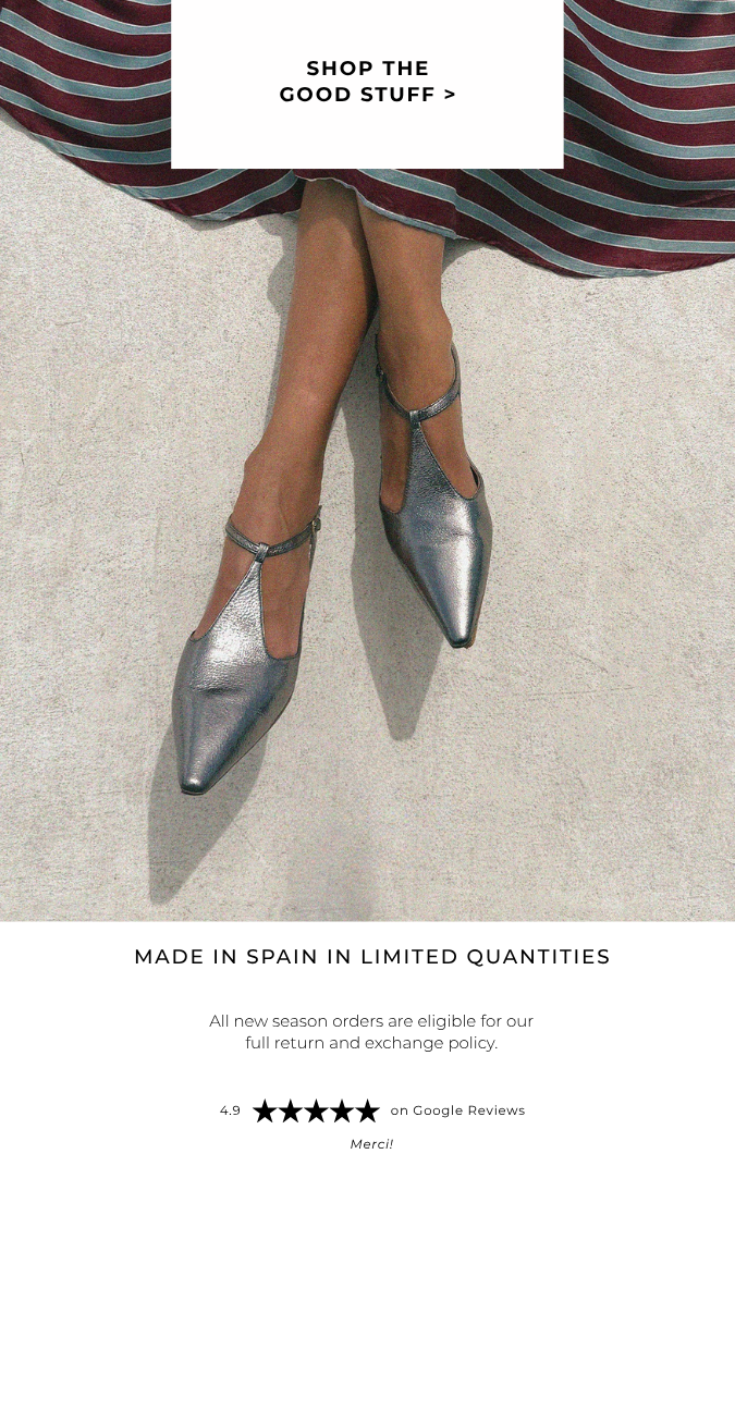 The Celeset Flat is featured. Shop the Good Stuff