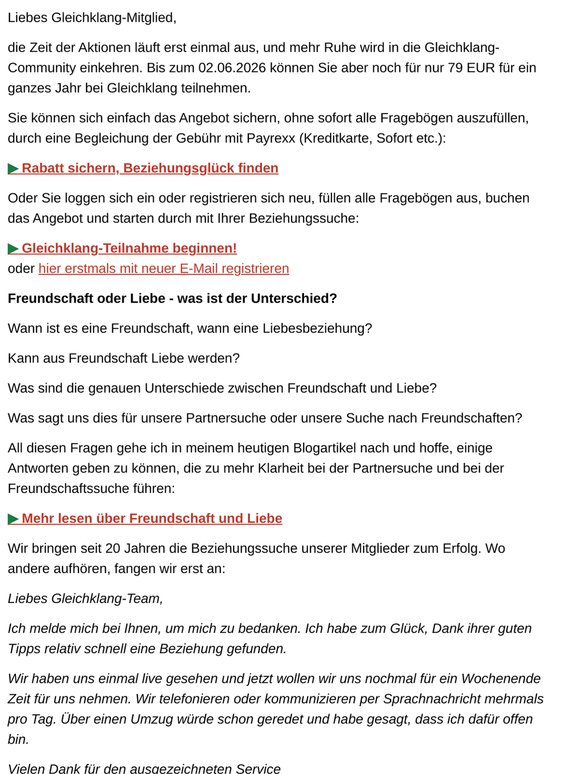 Das heutige Thema: Freundschaft oder Liebe?