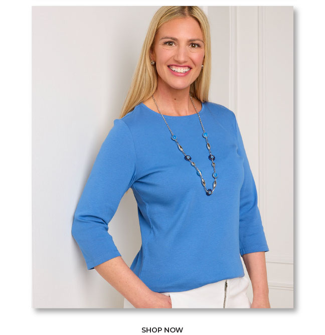 Plus Size 3/4 Sleeve Crew Neck Perfect Tee