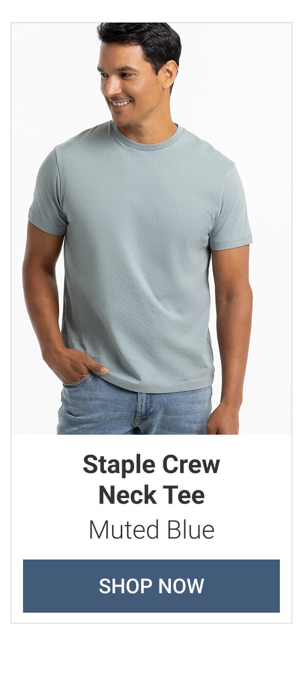Muted Blue Staple Crew Neck Tee