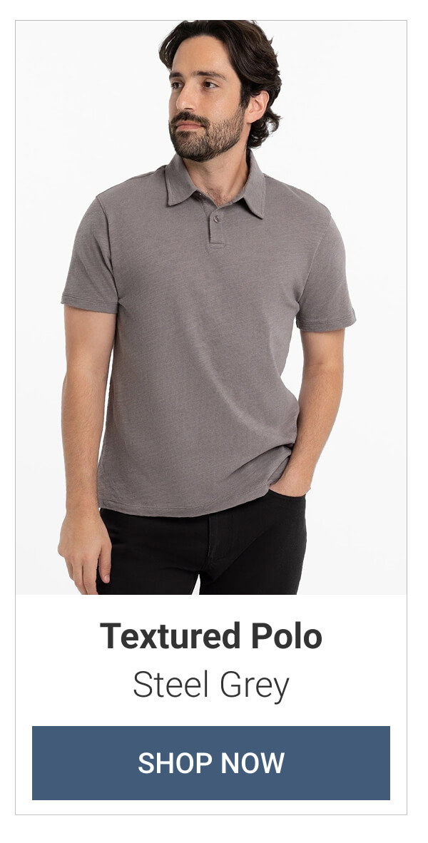 Steel Grey Textured Polo