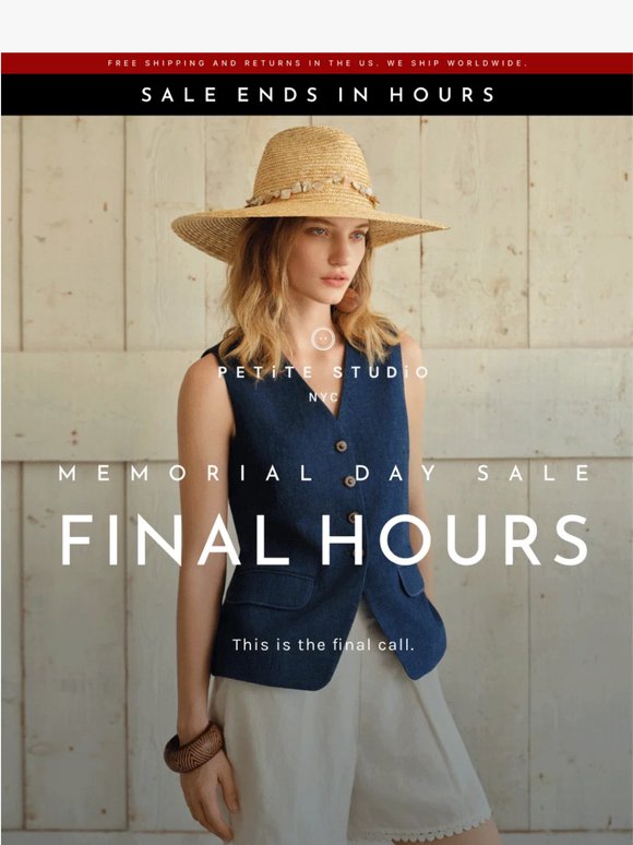 Final Hours: Memorial Day Sale