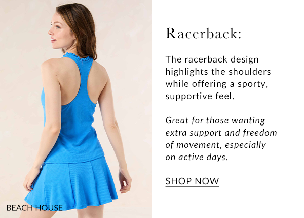 shop racerback tankini tops