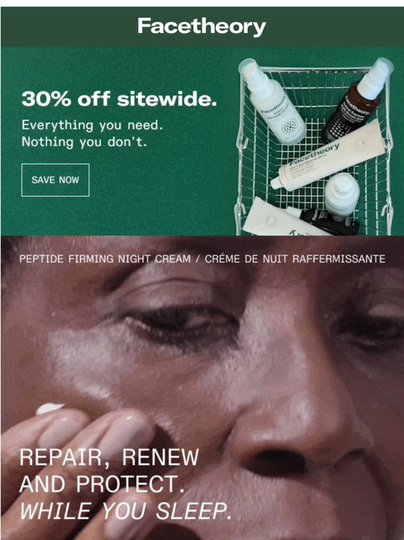 Firmer Skin In Your Sleep + 30% Off Sitewide