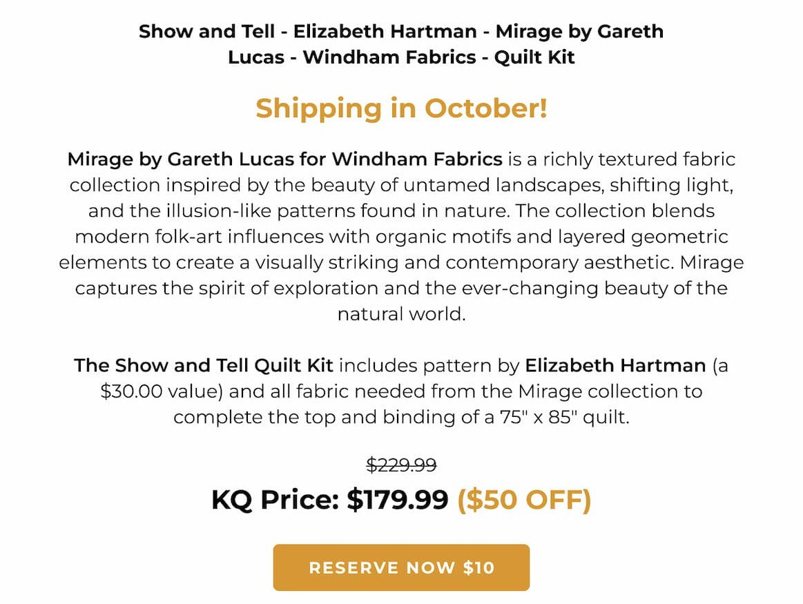 Show & Tell Quilt Kit