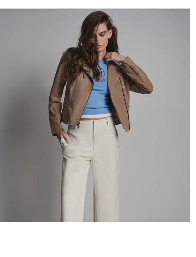 Madeline Suede Quilted Moto Jacket
