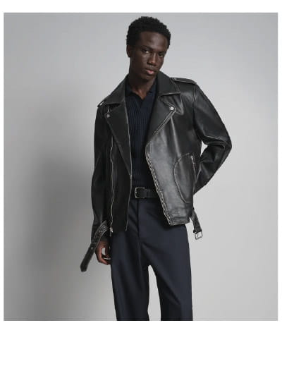 Rhodes Vintage Leather Moto Jacket