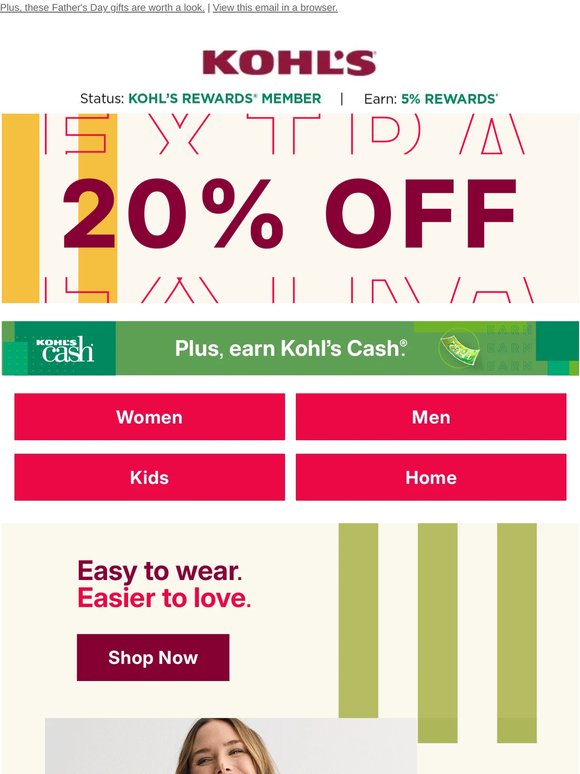 HOURS LEFT ⏳ 20% off + Kohl's Cash are here today, gone tomorrow ...