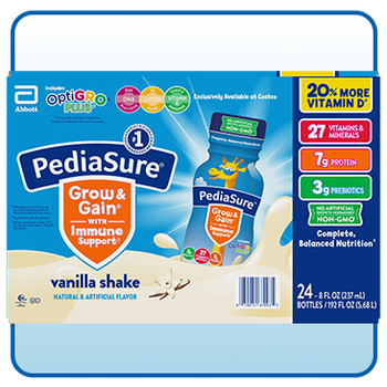 PediaSure with OptiGRO Plus Kids Shake, 8 fl oz, 24-Count, Vanilla