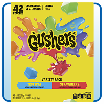 Fruit Gushers Fruit Flavored Snacks, Variety Pack, 42-Count