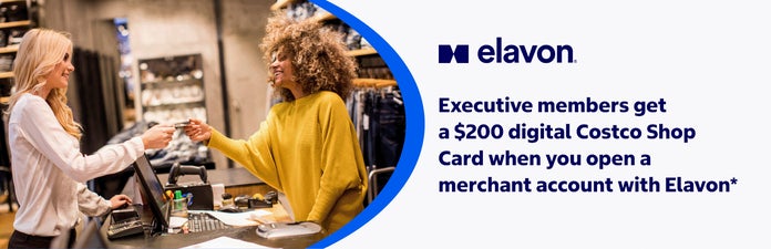 executive members get a $200 costco shop card when you open a merchant account with elavon