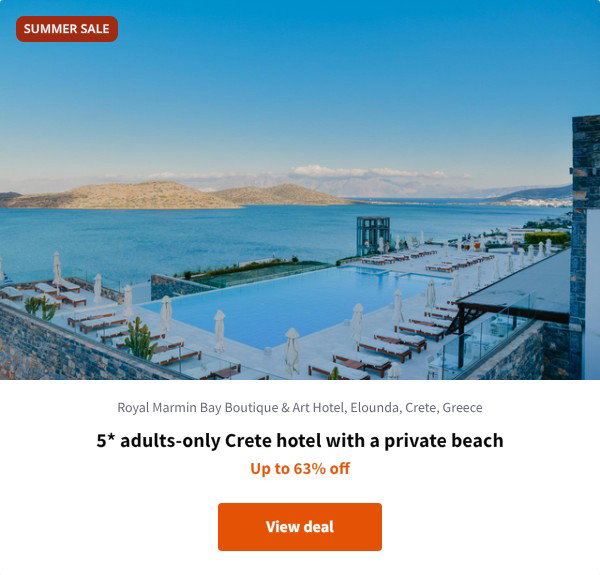 5* adults-only Crete hotel with a private beach
