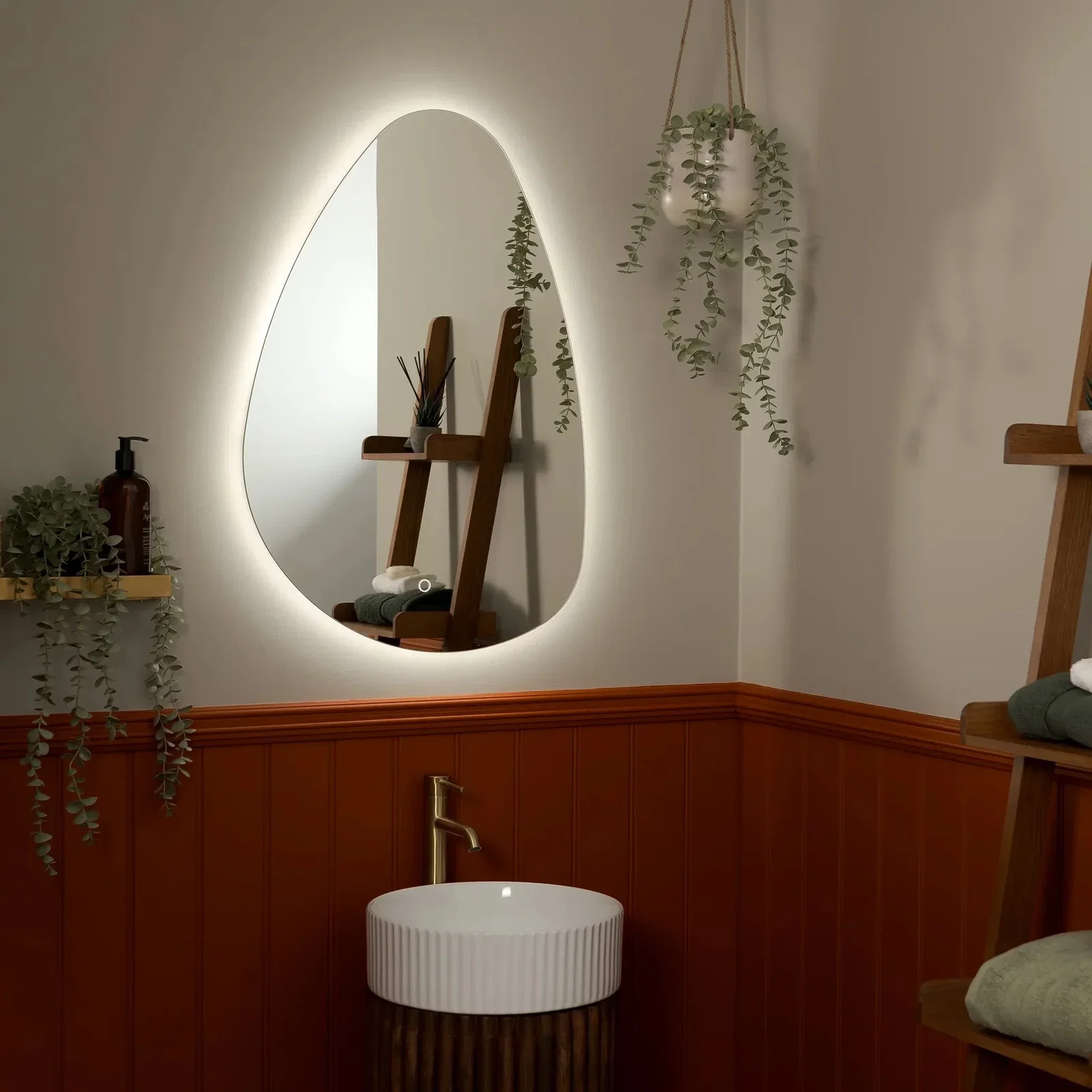 Image of Savannah Pebble Backlit LED Bathroom Mirror