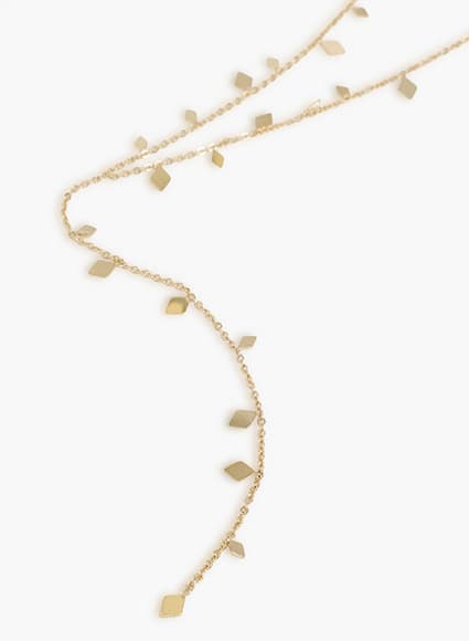 Gold Geo Charm Long Lariat Necklace