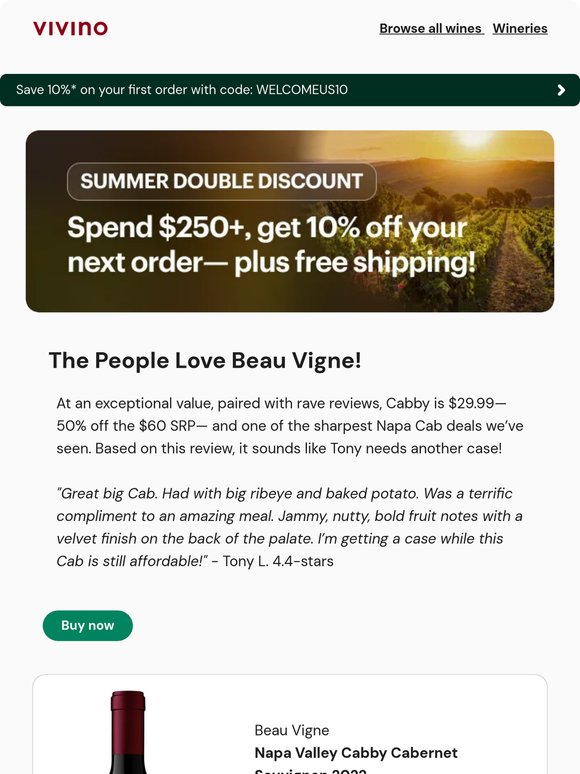 Save on a Perennial Vivino Fave: Beau Vigne