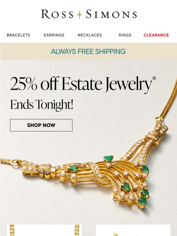 Hours left: 25% off Estate jewelry