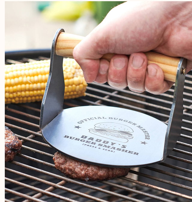 Personalised Solid Steel Burger Smasher