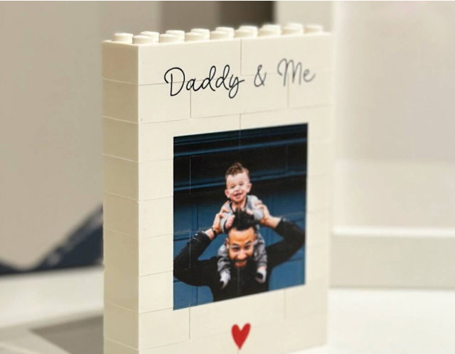 Personalised Daddy And Me Lego® Brick Photo Block