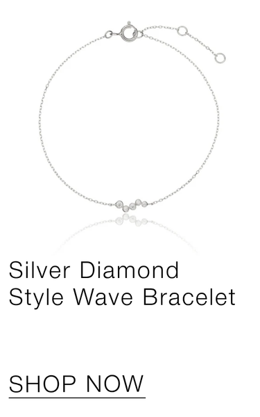 Silver Diamond Style Wave Bracelet