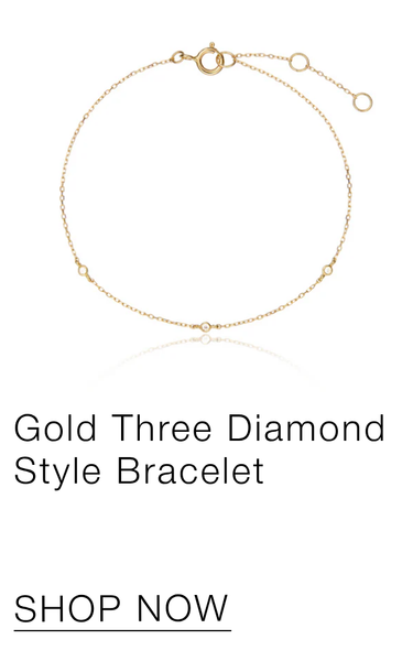 Gold Three Diamond Style Bracelet