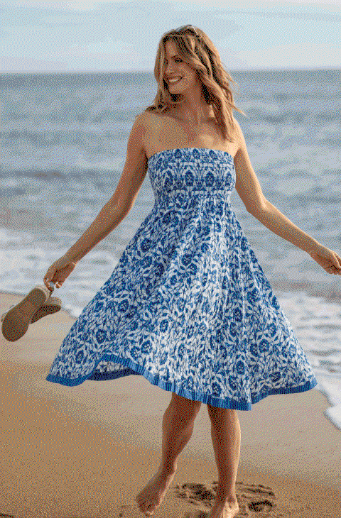 Ladies Hand Printed Tiered Cotton Skirt