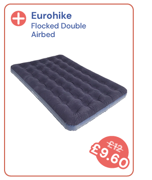 Eurohike Flocked Double Airbed - Navy. Reduced from £12 to £9.60