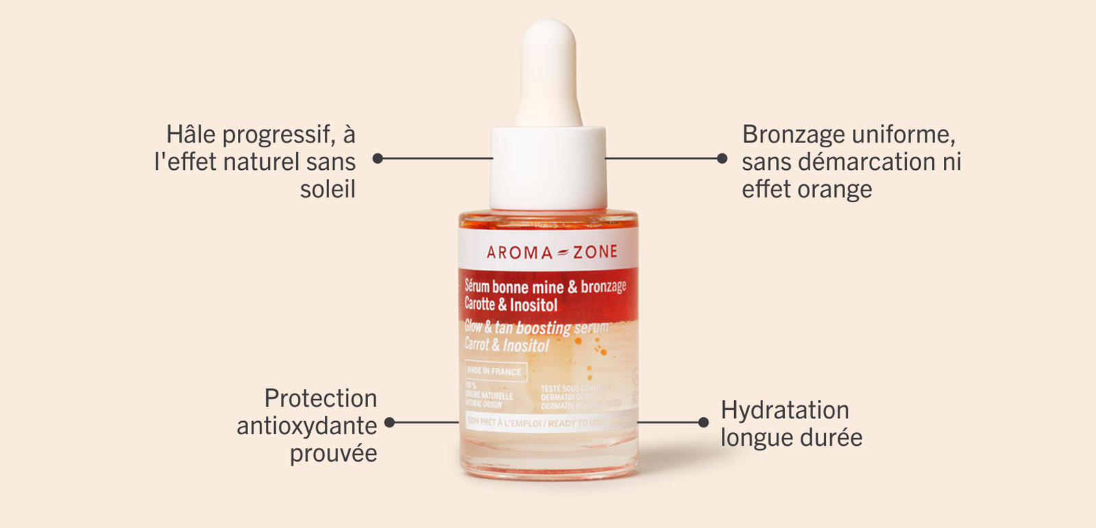 Sérum concentré bonne mine et bronzage, carotte & inositol
