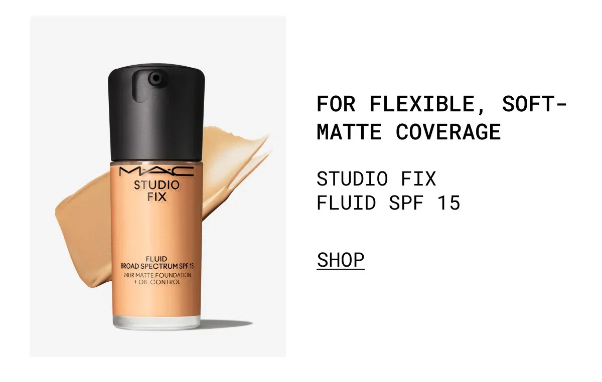 FOR FLEXIBLE, SOFT-MATTE COVERAGE | STUDIO FIX FLUID SPF 15 | SHOP