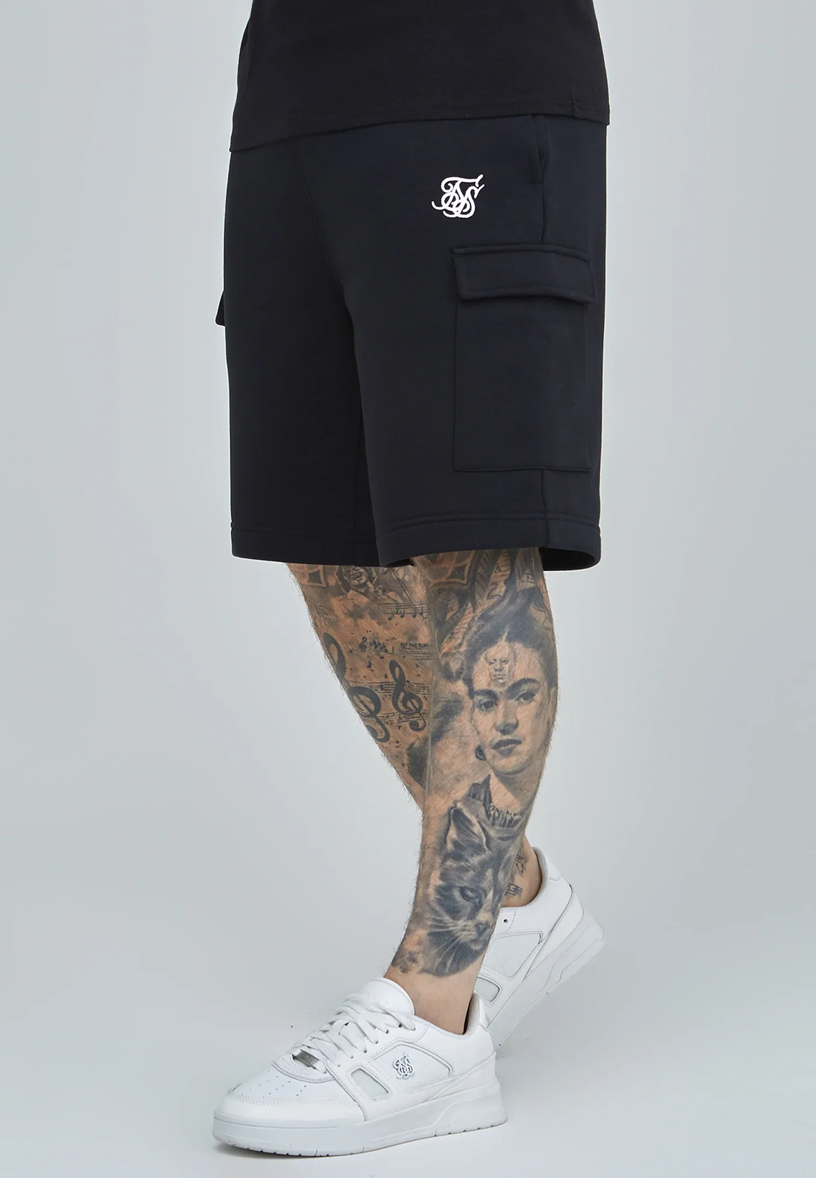Image of Black Essential Cargo Fleece Short