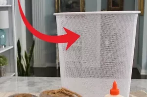 The $15 way to turn a mesh waste basket into something beautiful