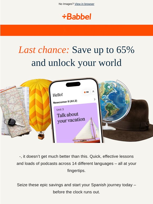 ❗ Ends Tonight: 65% off Babbel