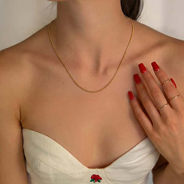 9K Gold Curb Chain with Spring Ring Clasp